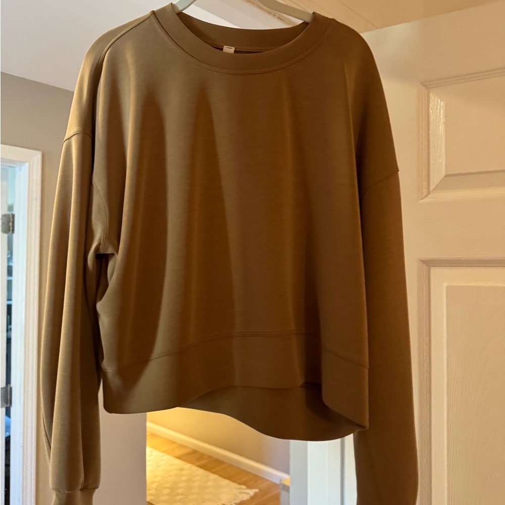 Brown Crew Neck Long Sleeve Boxy Sweatshirt